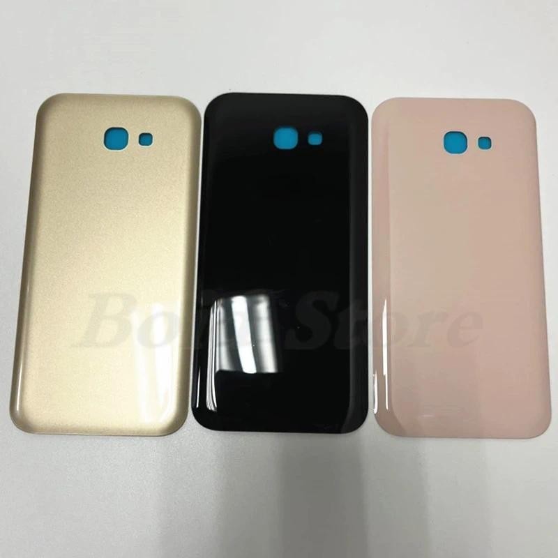 สําหรับ Samsung Galaxy A7 2017 A720 A720F ฝาหลังแบตเตอรี่เคสกระจก + กาว