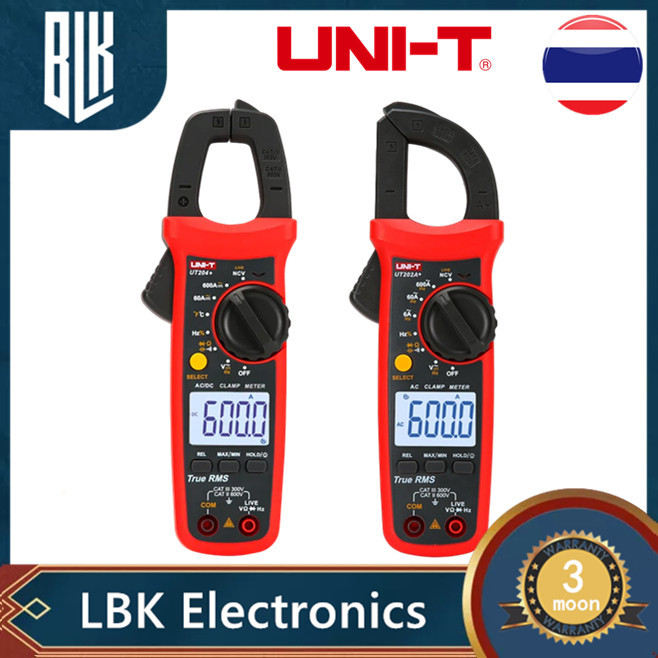 แท้  ส่งจากไทย UNI-T UT204+ UT202A+  คลิปแอมป์ แคล้มป์มิเตอร์ดิจิตอล AC/DC 600A 600V รุ่น UT204+ / U