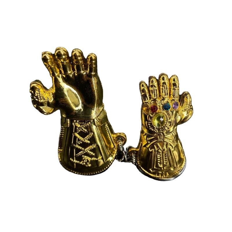 Avengers Thanos ถุงมือพวงกุญแจจี้รถหัตถกรรมของขวัญอุปกรณ์เสริมผู้ชาย - รูปที่ 3