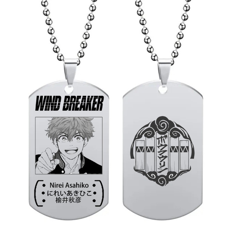 อะนิเมะ WIND BREAKER สร้อยคอ Haruka Sakura Hayato Suou ตัวอักษร ID จี้เหล็กไทเทเนียมฮาโลวีนคอสเพลย์ Prop อุปกรณ์เสริมของขวัญ - รูปที่ 4