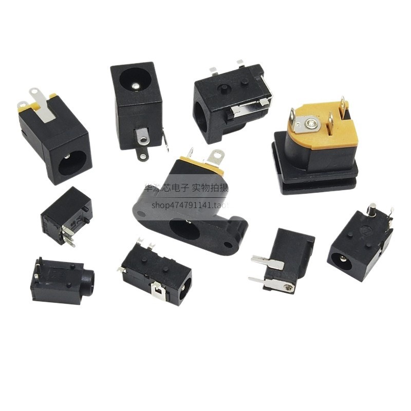 10 ชิ้น/ล็อต DC005 002 Power Socket 5.5 * 2.1 2.5MM DC Power Interface Female Socket Three-Pin Straight Plug 3.5 * 1.30
