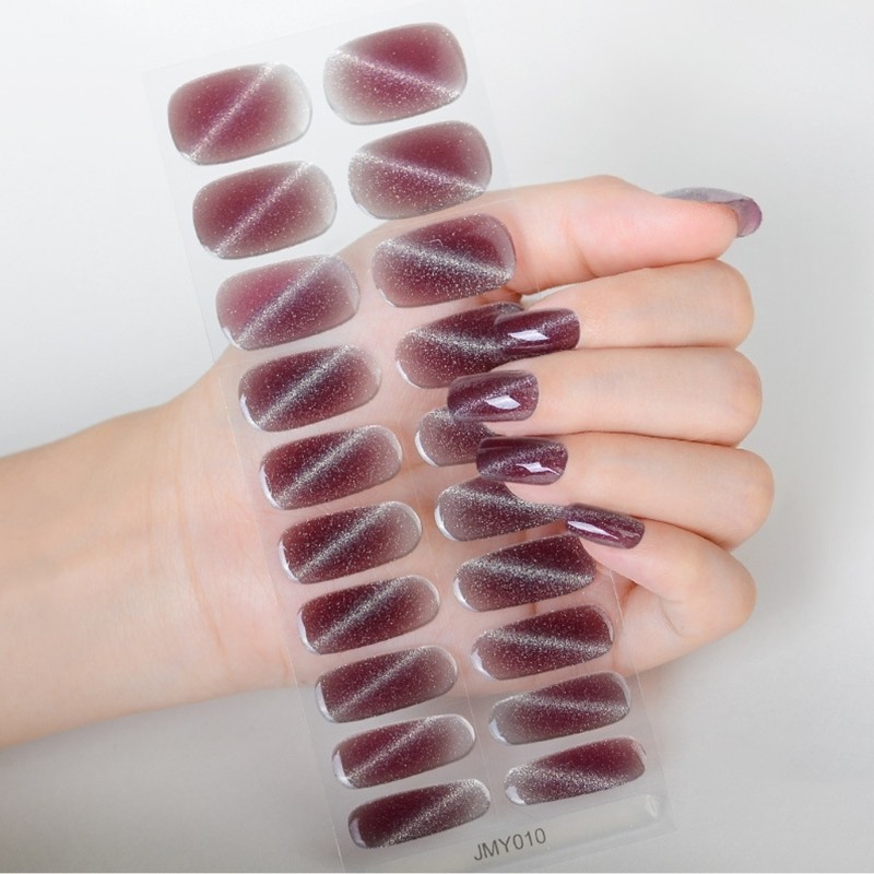 SIY Gradient French Tip สติกเกอร์สําหรับผู้หญิงสาว Semi Curing เจลเล็บ Wraps Art