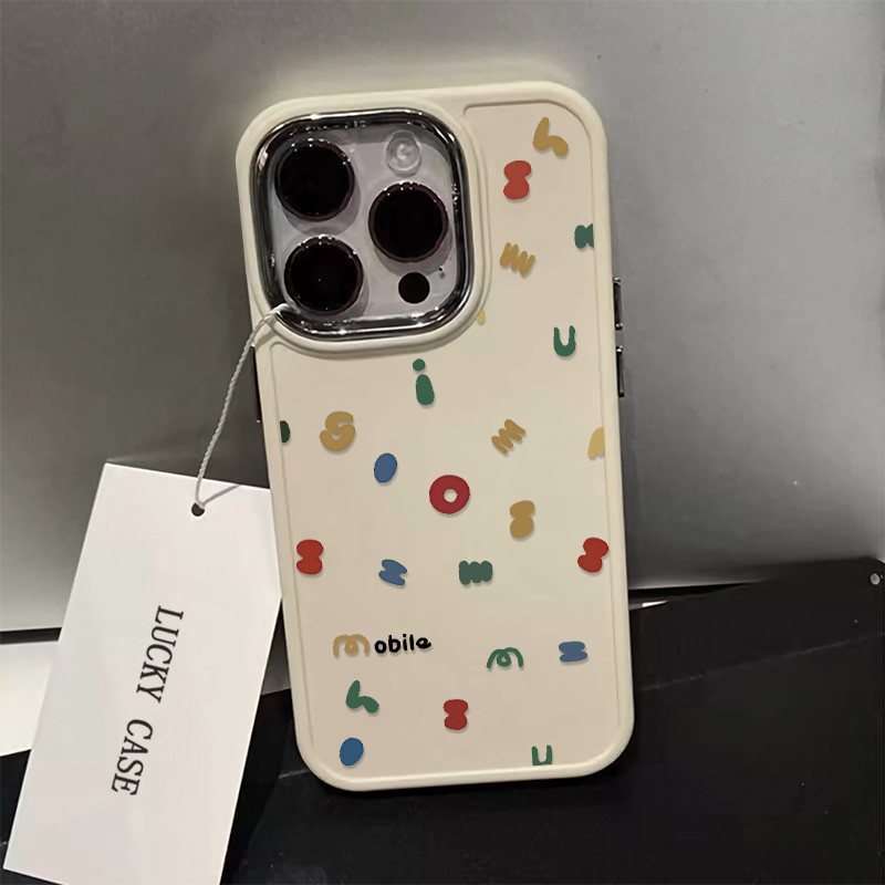 รูปแบบตัวอักษรที่มีสีสันเคสโทรศัพท์เข้ากันได้สําหรับ IPhone 15 14 13 12 11 Pro Max X Xs XR 8 7 Plus กันกระแทก Anti Slip ทนทาน Aestheticly Please นุ่มปกหลัง