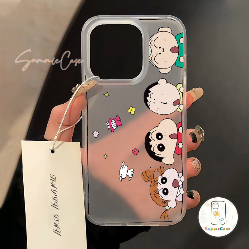 การ์ตูนดูเดิลเจ๋ง ๆ เคส ชินจัง เคสไอโฟน IPhone 13 14 15 11 12 Pro Max XS X XR MAX 7Plus 15 8 14 7 Plus SE แฟชั่นกรณี