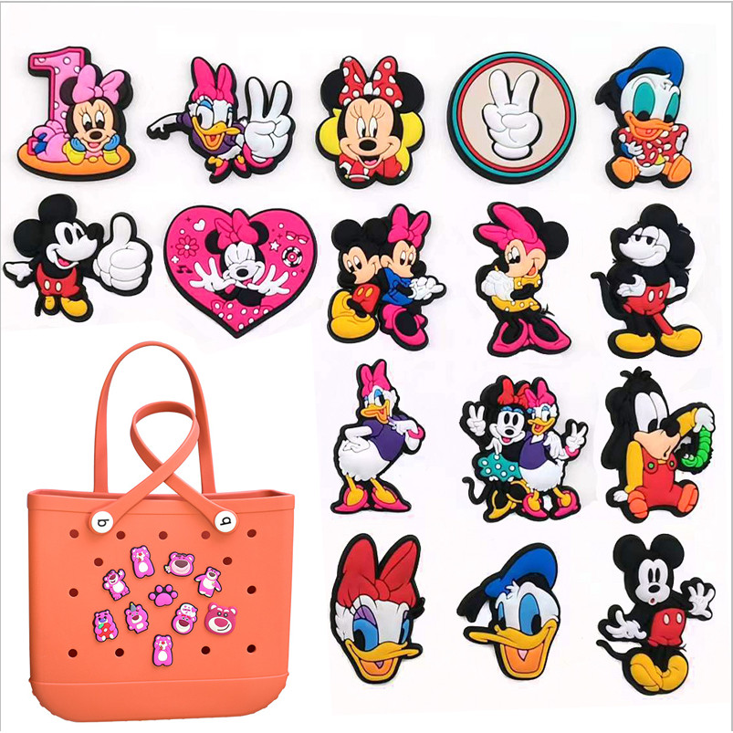 การ์ตูนมิกกี้เมาส์ Jibits สําหรับการออกแบบ Disney Minnie Design กระเป๋าโดนัลด์ดั๊กรองเท้าอุปกรณ์เสริ