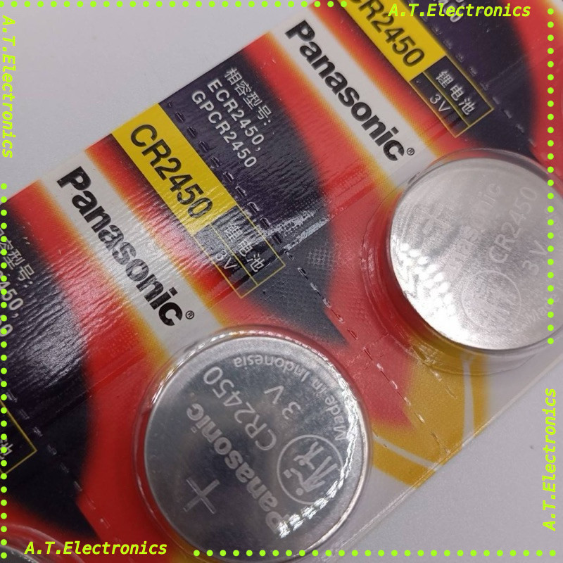 พร้อมส่ง! CR2450 ราคาต่อชิ้น ถ่านกระดุมลิเทียมpanasonicสำหรับใส่รีโมทรถยนต์และมอเตอร์ไซ CR2450