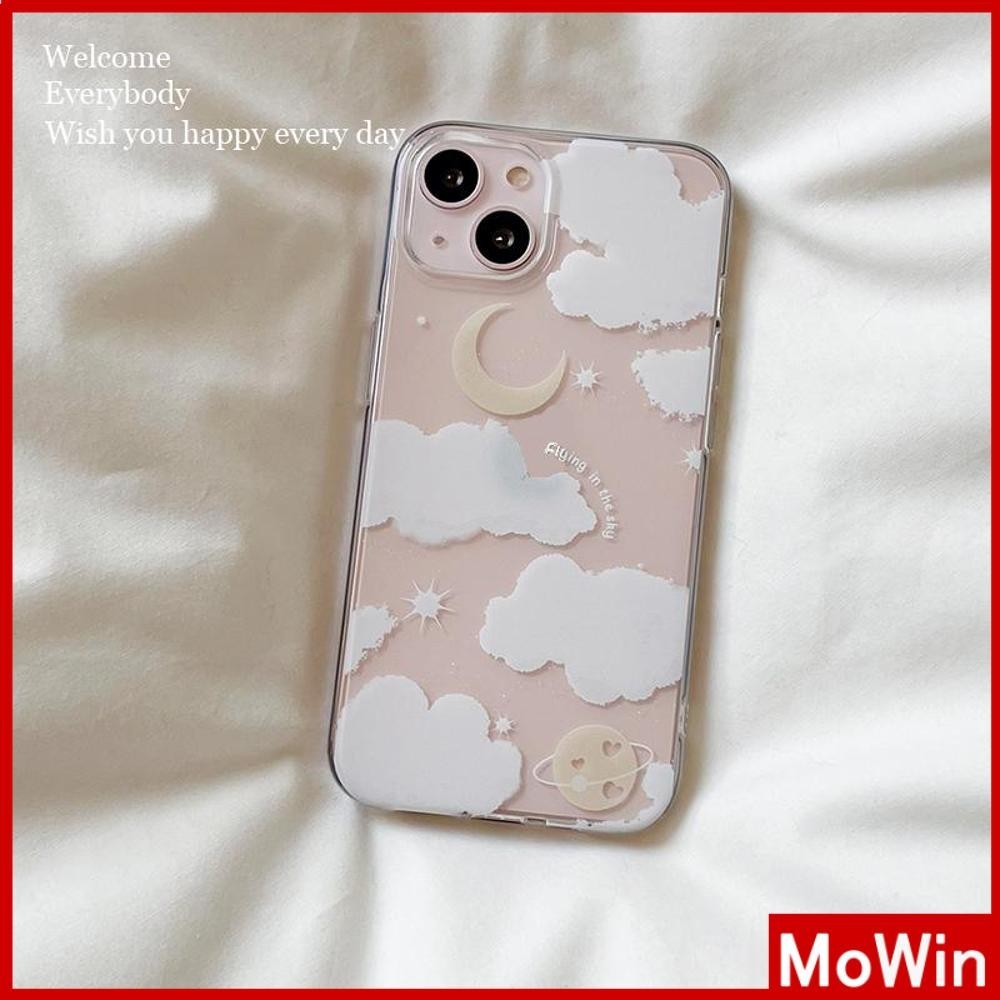 Mowin - เคสใส iPhone 15 Pro Max iPhone 11 เคส TPU นิ่ม รูปหัวใจสีสันน่ารัก พระจันทร์ เมฆใหญ่ ดวงดาว iPhone 14 13 Pro max 12 Pro Max 11 XR XS 7 8Plus max XS XR