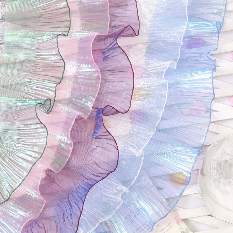 แนะนำ ผ้าม่าน 15 ซม.กว้างGradientสีTulle Organzaจีบลูกไม้ผ้าFringeริบบิ้นRuffle Trimชุดผ้าม่านผ้าหัตถกรรมเย็บDecor ราคาพิเศษ มีเก็บเงินปลายทาง