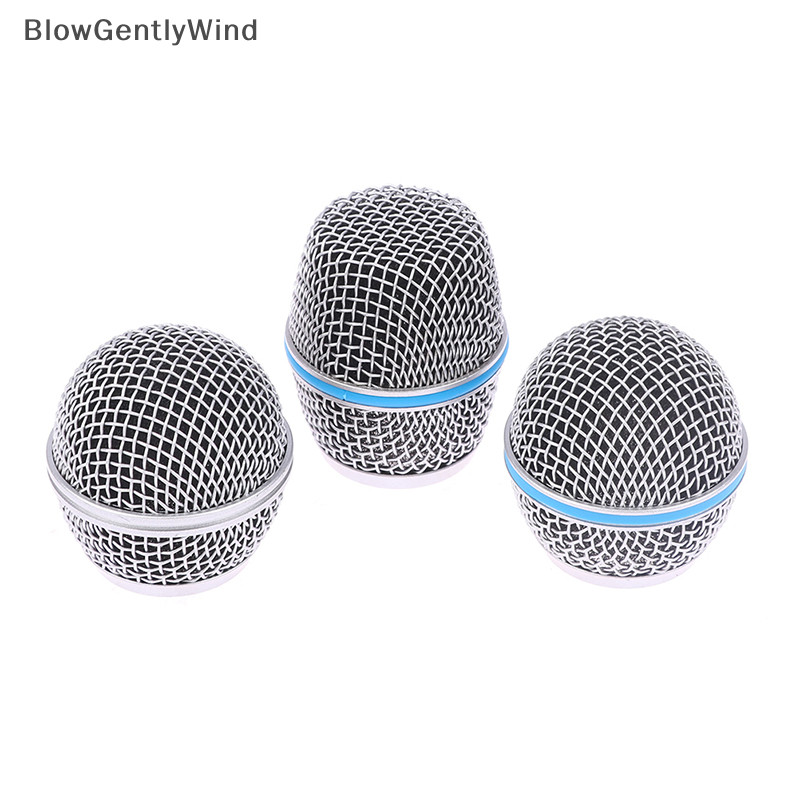 Blowgentlywind ไมโครโฟนเปลี่ยนหัวเหล็ก SM58 ตาข่ายมือถือไมโครโฟนย่างหัวตาข่าย BGW