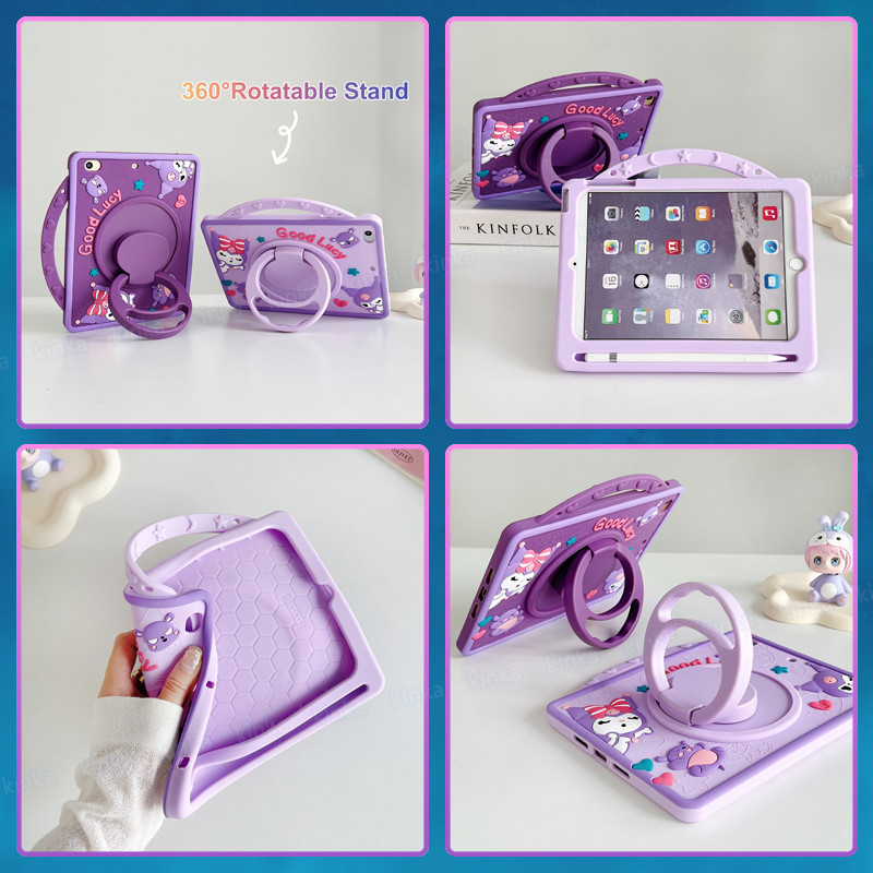 ขาตั้งหมุนได้ 360 องศาเด็กปลอดภัยน่ารัก 3D Cat ซิลิโคนอ่อนนุ่มลายการ์ตูนกันกระแทกแท็บเล็ตพร้อมที่ใส่ดินสอสําหรับ Samsung Galaxy Tab A9 SM-X110 X115 X117 A9 Plus X210 X216B X218U A7 Lite 8.7 T220 T225 A 8.0 T290 T295 A8 X200 X205 A7 T510 - รูปที่ 2