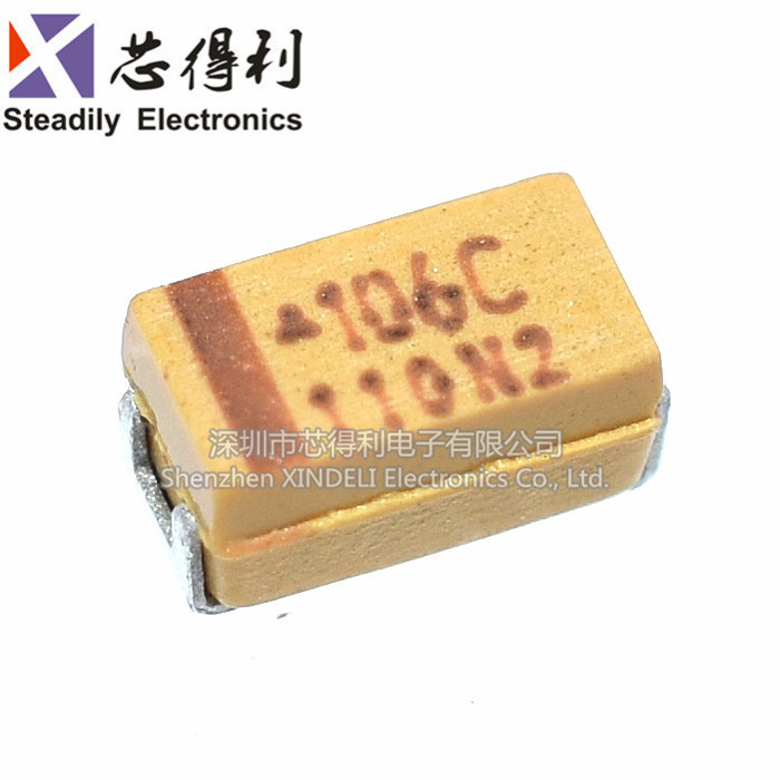 ตัวเก็บประจุแทนทาลัม 10UF 16V Type A 1206 106C Patch Tantalum Capacitor 106 1206