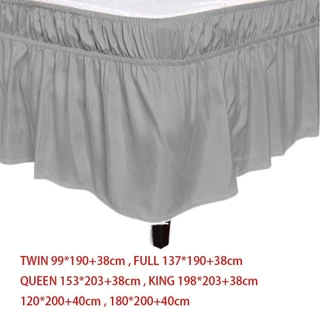 TAGGLEE เตียง Ruffles, โพลีเอสเตอร์ยืดหยุ่นกระโปรงเตียง, สีทึบนุ่มด้านข้างเตียงตกแต่งที่ถอดออกได้ด้านข้างกระโปรงบ้าน