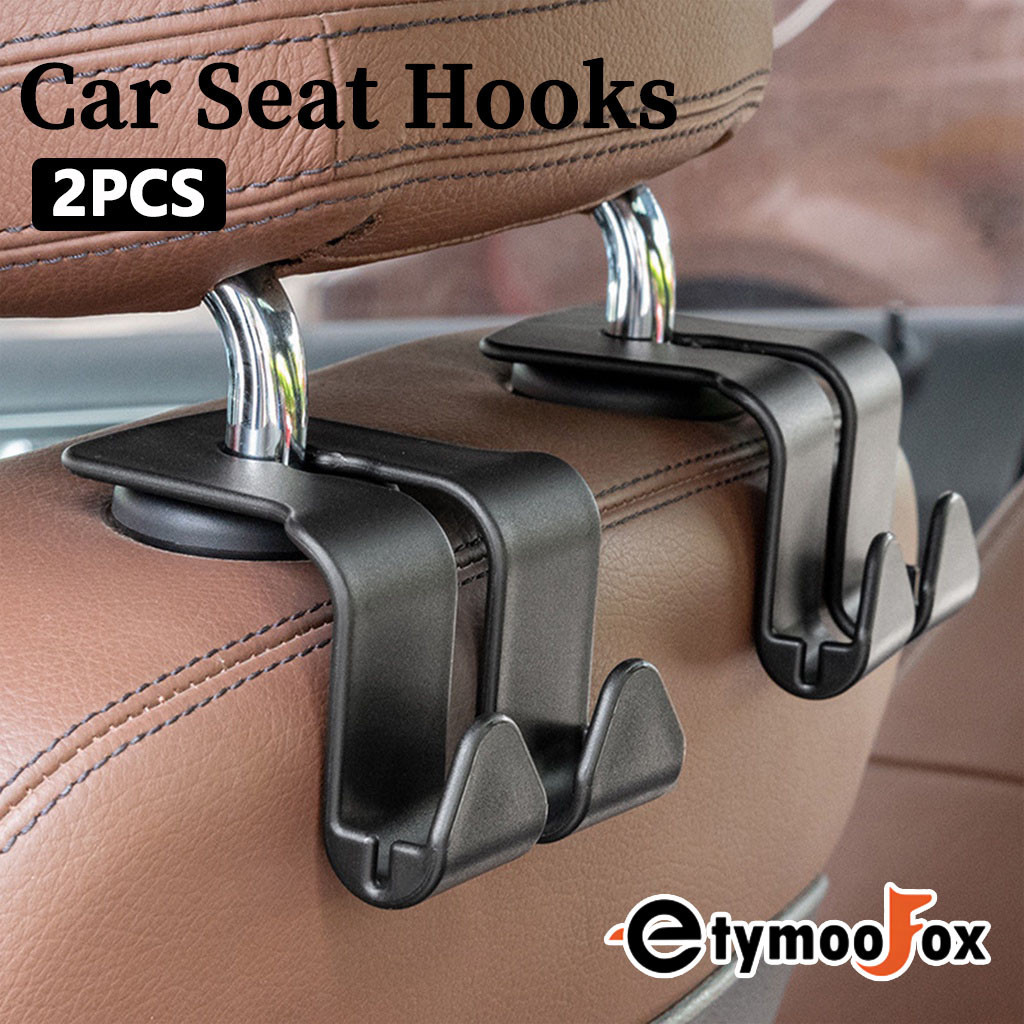 2 ชิ้น Universal Car Seat Back Double Hooks Headrest Mount Storage Holder อุปกรณ์ตกแต่งภายในรถยนต์