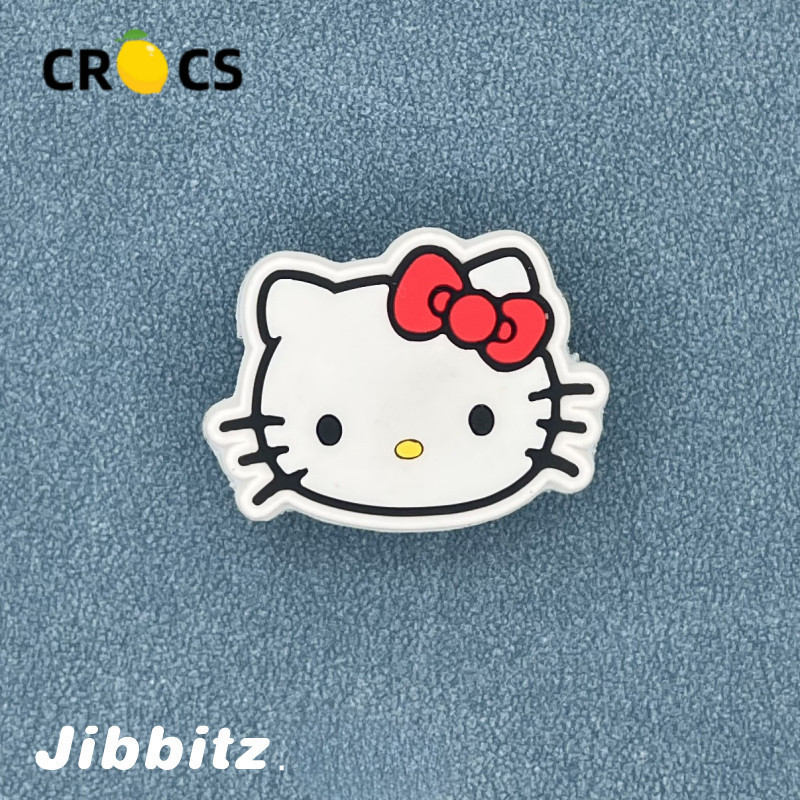 9 ชิ้น\set Jibbitz Crocs Charm เข็มขัดหัวเข็มขัดอุปกรณ์ตกแต่งรองเท้าน่ารัก Hello Kitty Cat