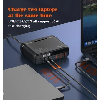 LDNIO A6140C Super fast charging อุปกรณ์ขยายหัวชาร์จ USB-A*3 , USB-C*3 สวิตซ์เปิด-ปิด จอLED รองรับการชาร์140W Max