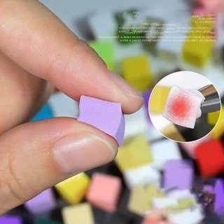 ฟองน้ำเต้าหู้เพ้นท์เล็บ ฟองน้ำไล่สี 50ชิ้น เนื้อละเอียด ปากกาคีบฟองน้ำ