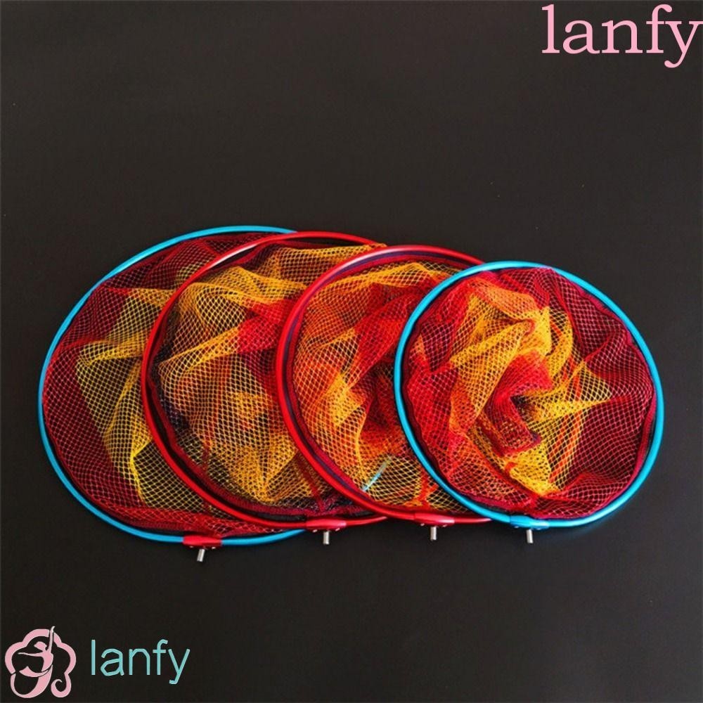 หัวตาข่ายตกปลา LANFY, อลูมิเนียมอัลลอยด์ตักตกปลาตกปลาตาข่ายมือ, ตาข่ายพับได้ลึกสีสัน Ultralight Deepen Fishing Nets Landing Fishing