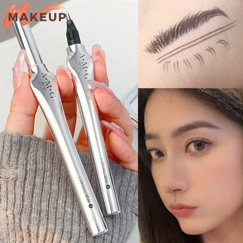 2 ส้อม Silky Liquid Eyebrow Pencil - ปากกาสักคิ้วเนื้อละเอียดพิเศษ - กันน้ํา ติดทนนาน - ผู้หญิงอายไลเนอร์จับง่าย - เครื่องสําอางรอบดวงตา