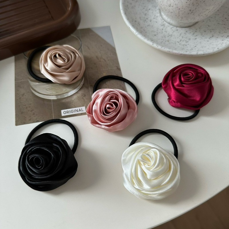 สวยงาม Romatic ยืดหยุ่น roseflower ยางรัดผม ยางรัดผม ยางรัดผมหางม้า - รูปที่ 5