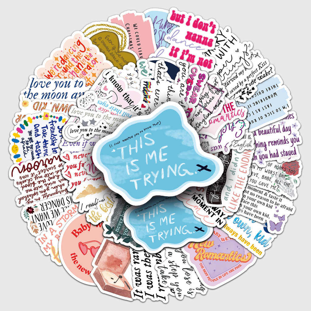 ✨พร้อมส่ง✨Taylor swift  เนื้อเพลง lyrics Midnights music T-Swizzle USA sticker สติกเกอร์ 50ชิ้น