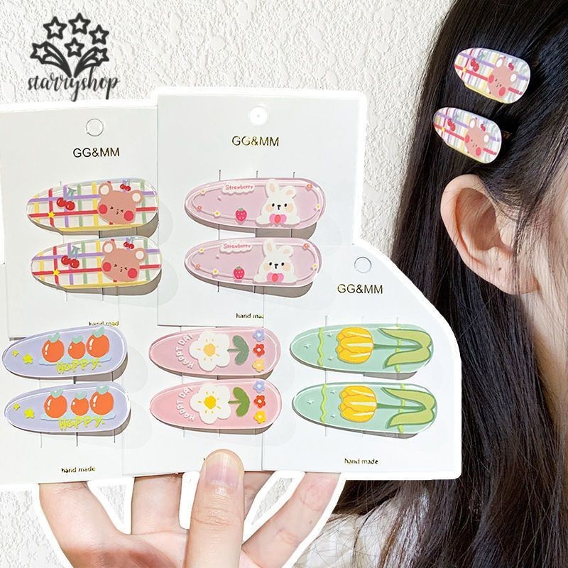 starryshop กิ๊บหนีบผม ลายการ์ตูนBBหน้าม้าคลิปด้านข้าง น่ารักหวาน สไตล์เกาหลี นักเรียนสำหรับผู้หญิง