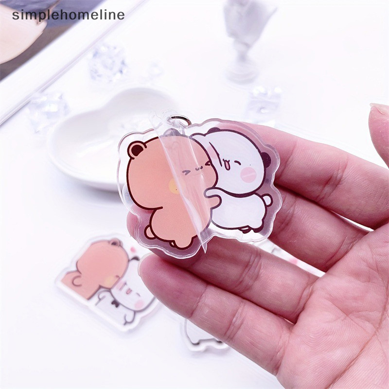 [simplehomeline] น่ารัก Bubu Dudu พวงกุญแจเด็กสีเทาหมีสีขาว Panda พวงกุญแจสําหรับอุปกรณ์เสริมกระเป๋าจี้ Key Chain เครื่องประดับแฟนคู่ Love ของขวัญสต็อกใหม่