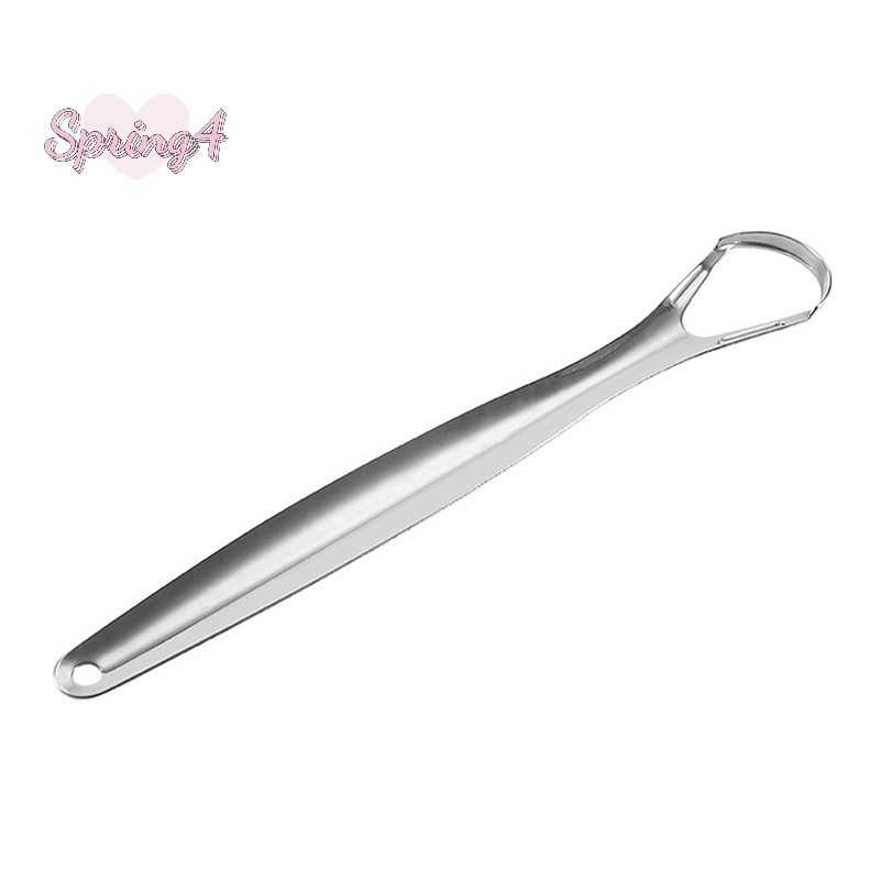 <Spring4> น้ํายาขูดลิ้นผู้ใหญ่กําจัดกลิ่นปากสแตนเลสโลหะลิ้น Scraper แปรง Scraper เครื่องมือ Nice