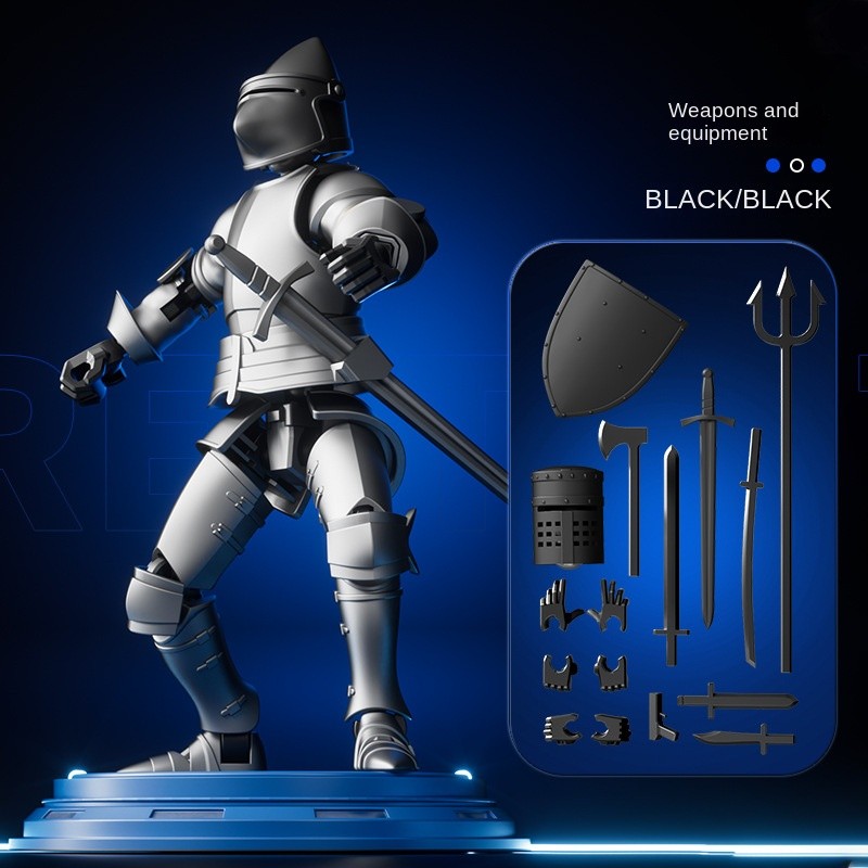 T13 Action Figure ยุคกลางนักรบ Lucky 13 3D การพิมพ์ประกอบของเล่น Dummy 13 รูปของเล่นเด็กหุ่นยนต์หุ้มเกราะ