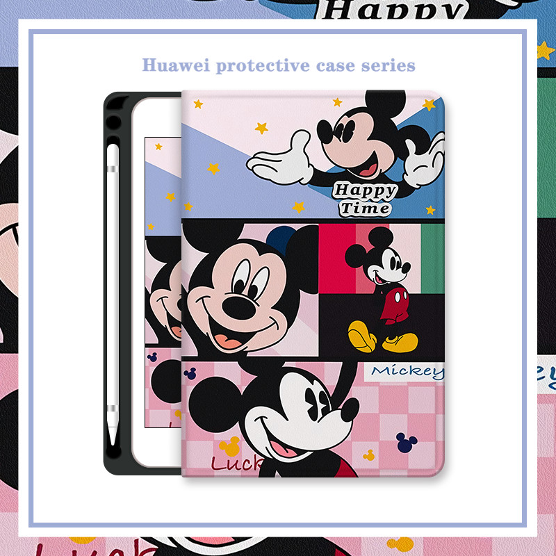 การ์ตูนน่ารัก Huawei Mediapad T 5 M6 M5 10.8 Lite 10.1 กรณีช่องเสียบปากกาสมาร์ท Matepad T10 T10s SE 11 10.4 Pro 12.2 12.6 Air 12 11.5 S 2024 สําหรับ Honor 9 12.1 "X8 X9 Pro กรณี