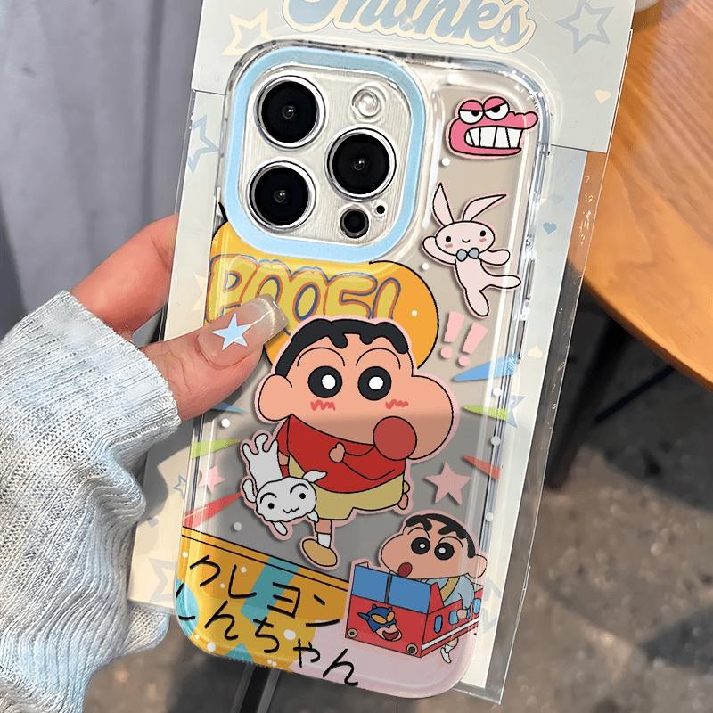 Ins Crayon Xiaoxin นุ่มโปร่งใสกรณี Attern Anti-Fall สําหรับ iPhone 16 Promax 15 Promax 12 13 Mini 14plus 11 Pro Max X XS XR XS Max 7 8 plus Se2020 6G 6Plus
