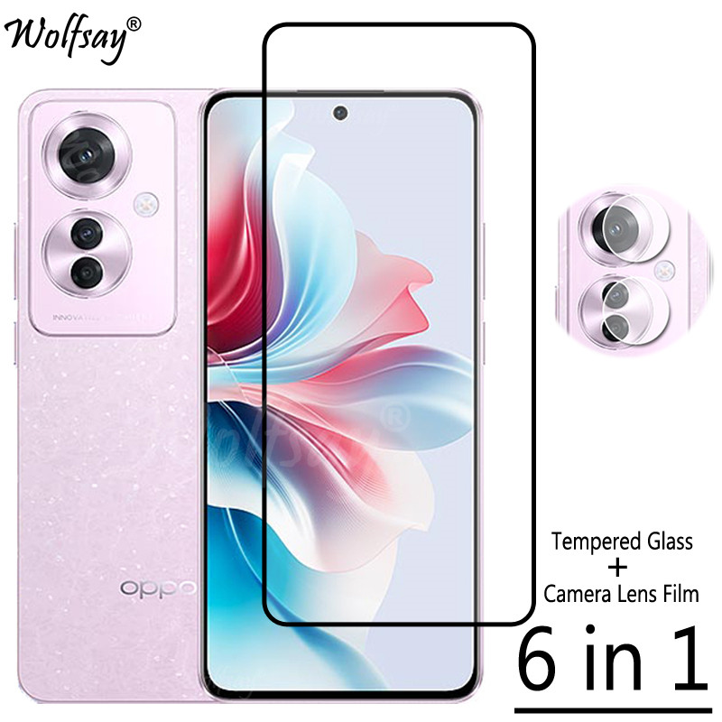 ฝาครอบเต็มกาวกระจกนิรภัยสําหรับoppo Reno11 Fป้องกันหน้าจอสําหรับOppo Reno11 F 5Gกล้องสําหรับOppo Reno 11Fแก้ว