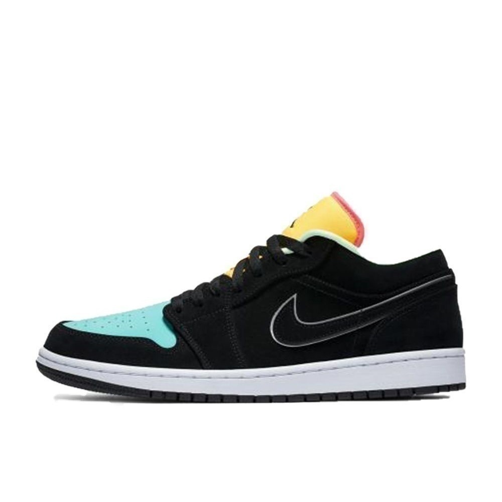 Nike Air Jordan 1 Low Black Aurora Green Laser Orange Unused