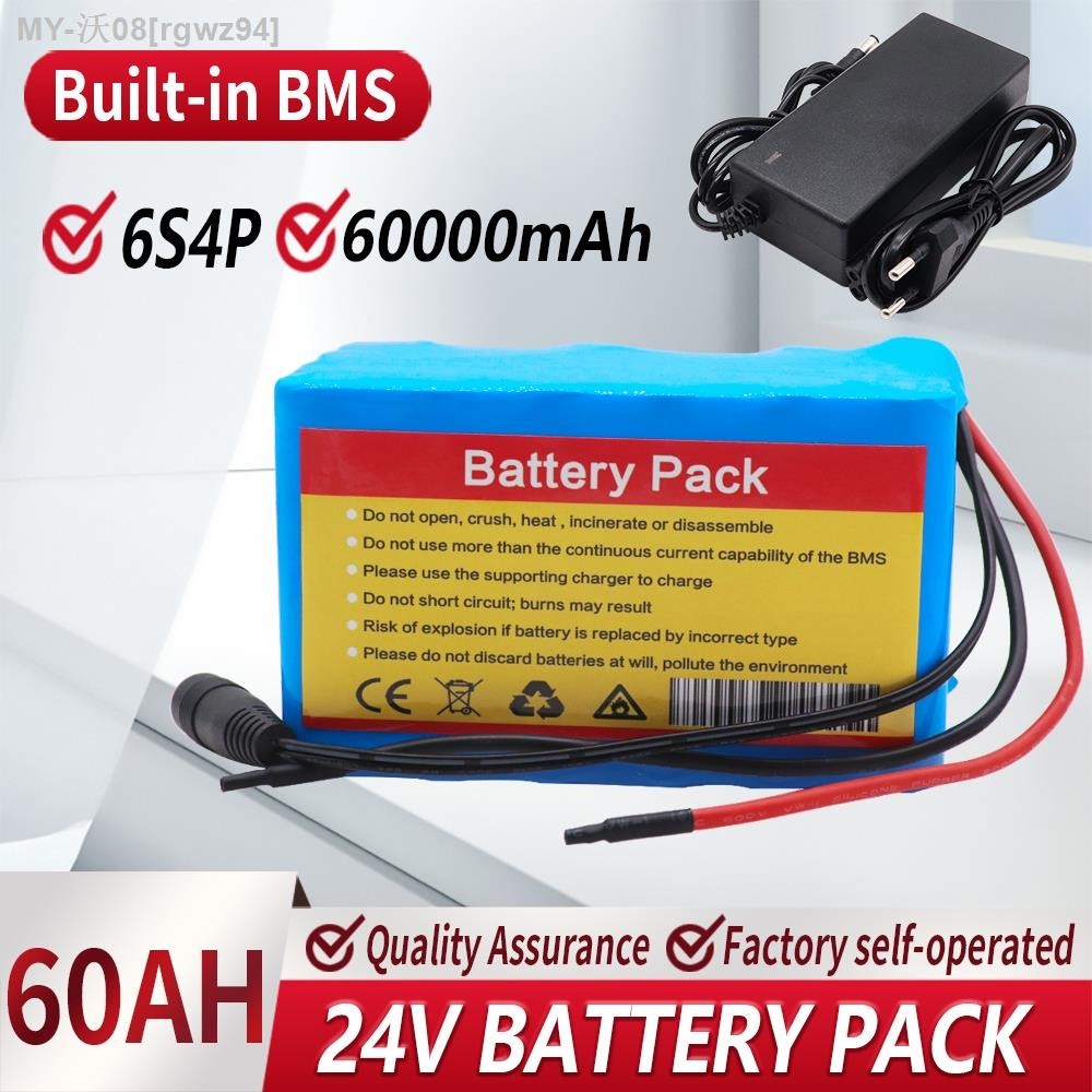 6s4p 24V 60Ah 18650 Battery Lithium Battery 25.2v 60000mAh Electric Bicycle Moped/Electric/Lithium I