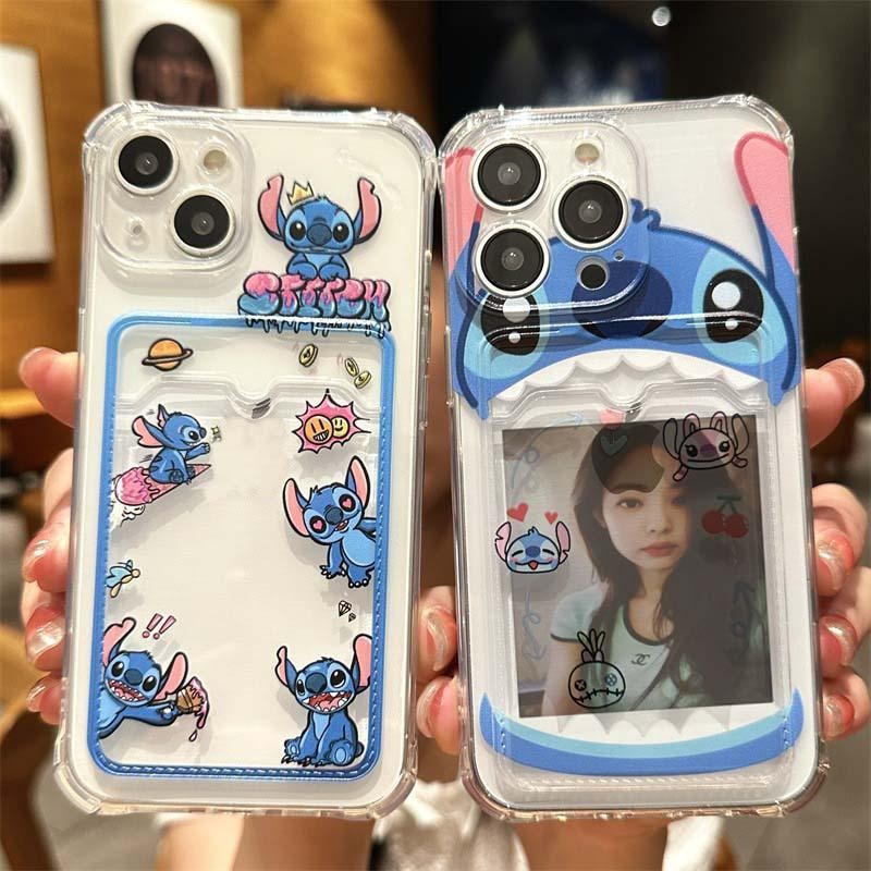 Crown Stitch Photo Card Slot กระเป๋ากระเป๋าสตางค์สําหรับ Samsung Galaxy S24 Ultra S23 S22 A55 A35 A3