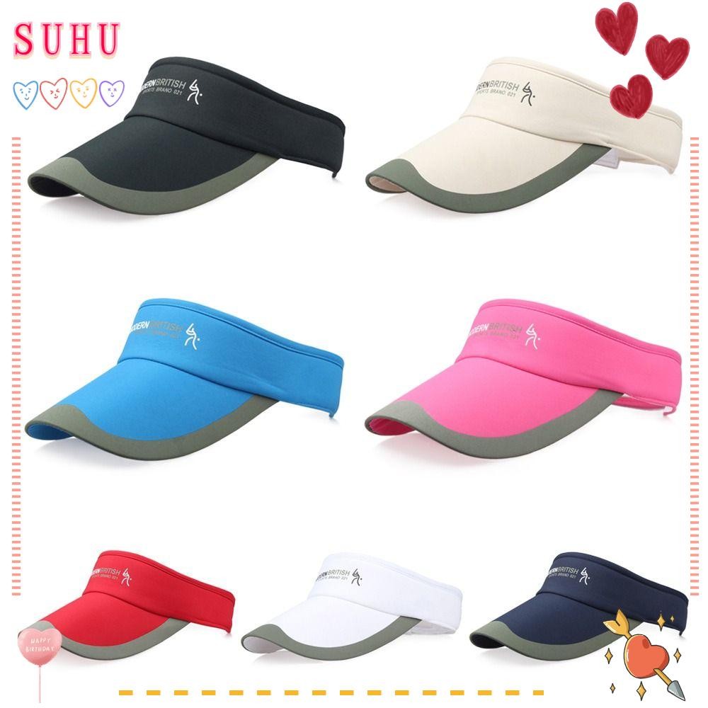 Suhu Sun Cap ผู้หญิงผู้ชายด้านบนที่ว่างเปล่าเทนนิสกอล์ฟวิ่ง Sun Protection Visor