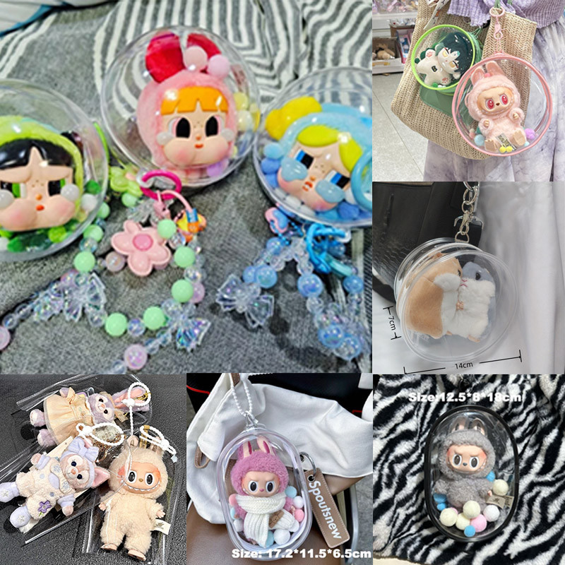 พร้อมส่ง Labubu ถุงใส่ลาบูบูั ซองใส่ลาบูบู้ bao-ao baby three Upsetduck พวงกุญแจ กระเป๋าจี้ กระเป๋าเก็บตุ๊กตา