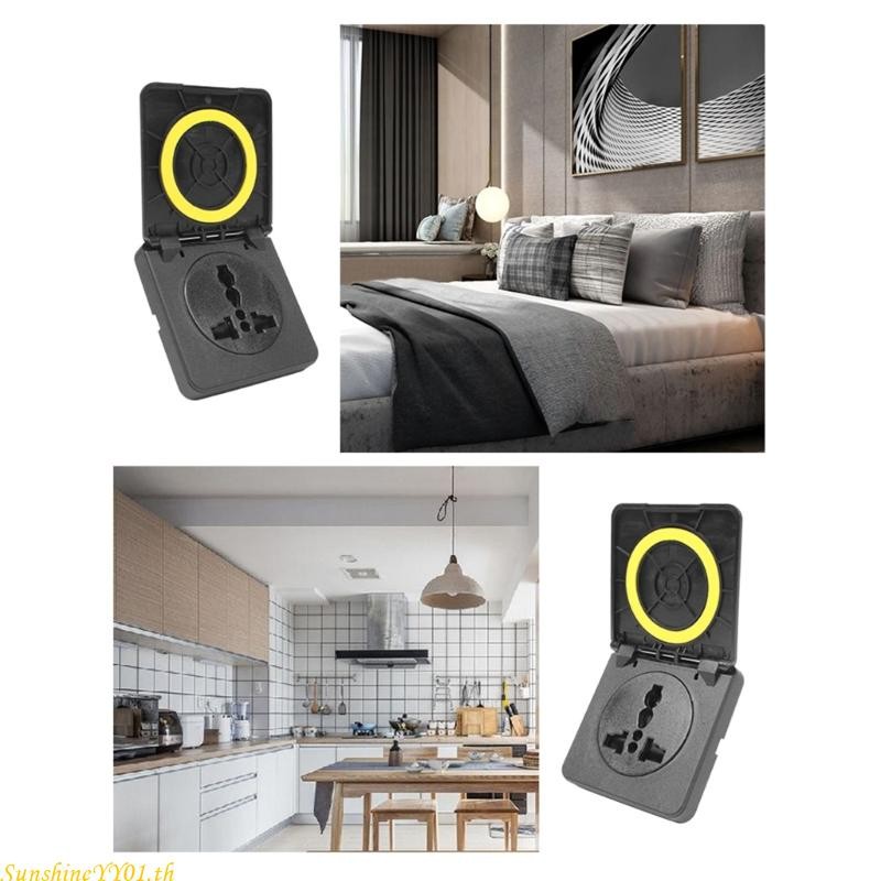 Sun Universal 10A 250V Wall Socket Home Wall Charger RV ซ็อกเก็ตไฟฟ้าพร้อมฝาปิด