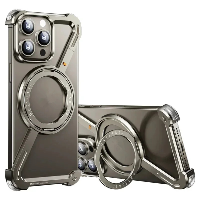 [JLK] เคสโทรศัพท์โลหะไทเทเนียมรูปตัว Z สําหรับ iPhone 15 14 13 Pro Max ฝาครอบแม่เหล็กอลูมิเนียมอัลลอยด์ไร้ขอบ 360° ที่วางการหมุน กันชน