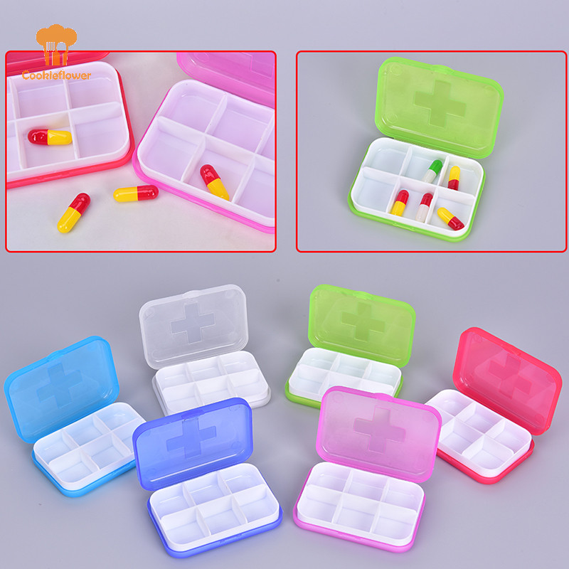 Ckfr กล่องยา 6 ช่อง ตลับยาแบบพกพา Travel Dispen Storage Container Medicine ใหม่