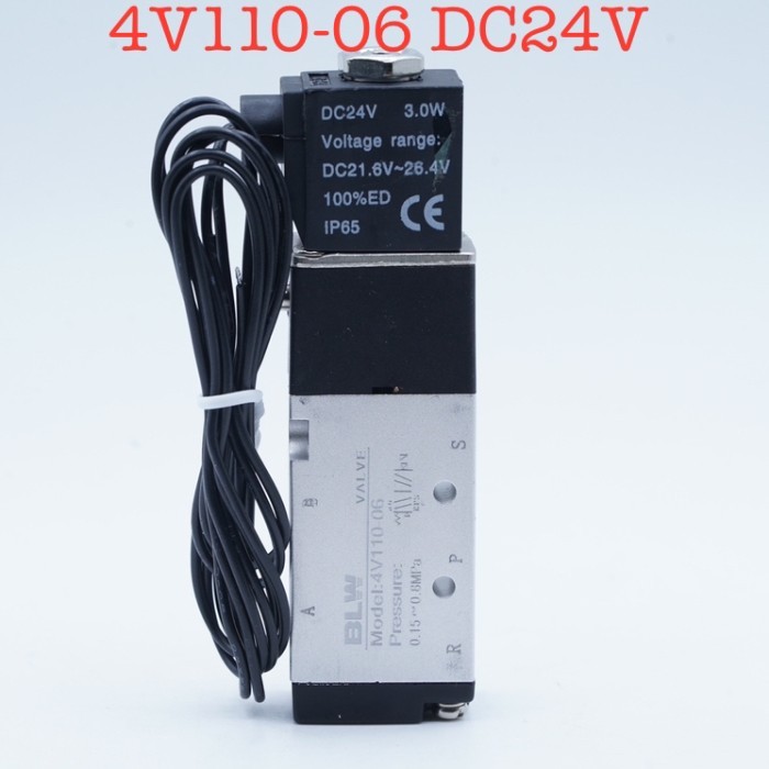 BLW Solenoid วาล์ว 4V110-06 สาย DC 24V 1/8 "ตรง Air Valve สําหรับ Pneumatic Actuator | 2.048.0361 | 