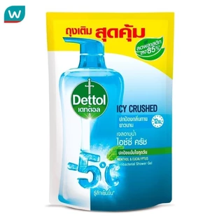 Dettol เดทตอล เจลอาบน้ำ ไอซ์ซี่ ครัช ชนิด ถุงเติม 370 กรัม เจลอาบน้ำ เย็นสบาย สดชื่น
