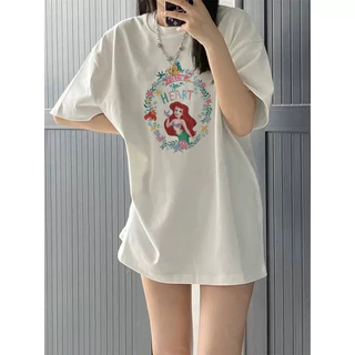 COD✅ (จัดส่งในกรุงเทพฯ) MAO Shop เสื้อยืด oversize - 🧜‍♀️เสื้อยืดแขนสั้นพิมพ์ลายนางเงือกที่สวยงาม #52892