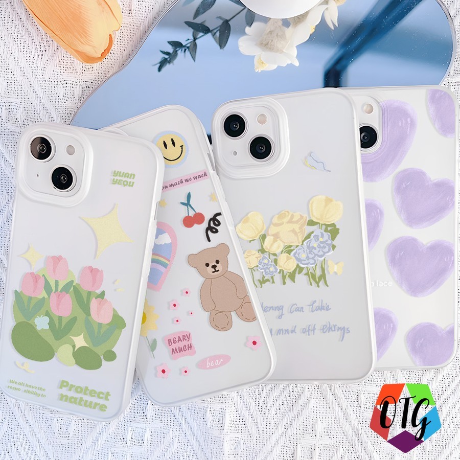 1 บาท แบบด้าน เคสสวยๆ for iphone 11 15 16 12 13 14 pro max plus การ์ตูนกราฟฟิตี้ เคสกันกระแทก สายคล้