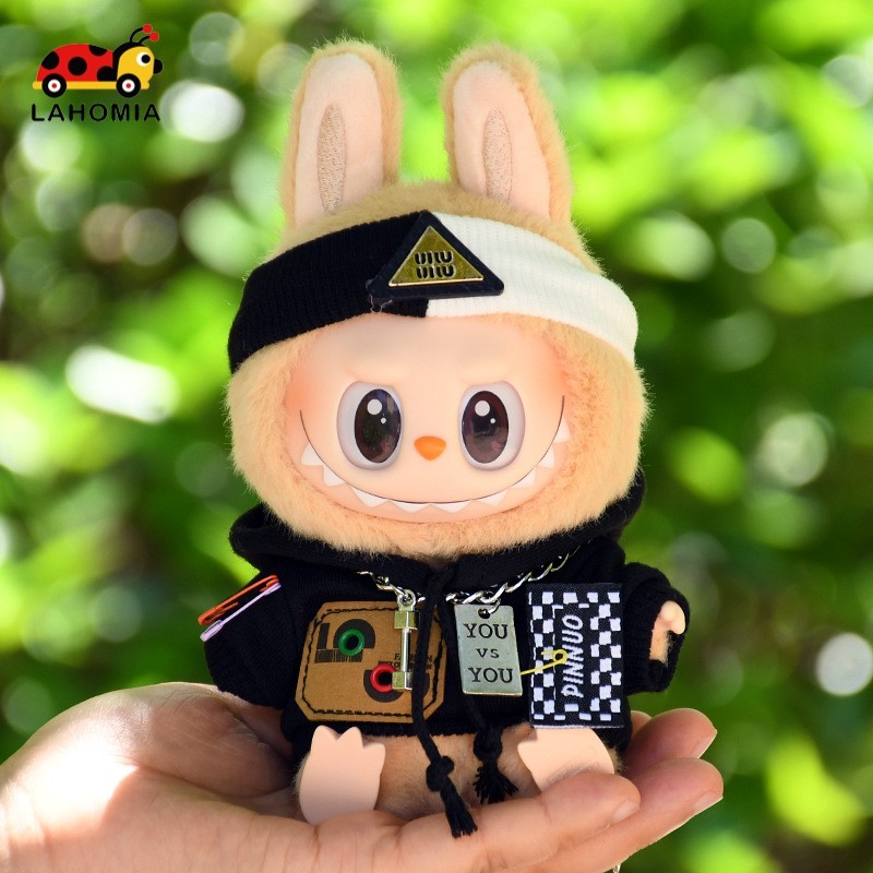 Lahomia 15cm ชุด Labubu have a seat V1/V2 ติเมตรนั่งและนั่งพรรคจี้เสื้อผ้าเสื้อกันหนาว