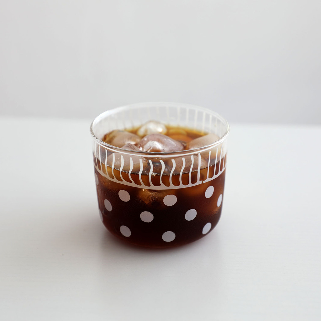 Dreamerhouse White Polka Dot Glass Creative Handy Cup แก้วถ้วยกาแฟขนมหวานนมชาถ้วยน้ําผลไม้