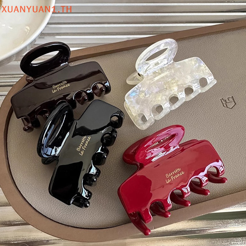 Xuan สไตล์เกาหลีแฟชั่นผม Claw อารมณ์สีแดงคลิปผมหรูหราผู้ถือหางม้า Hairpins สําหรับผู้หญิงอุปกรณ์เสริมผม TH