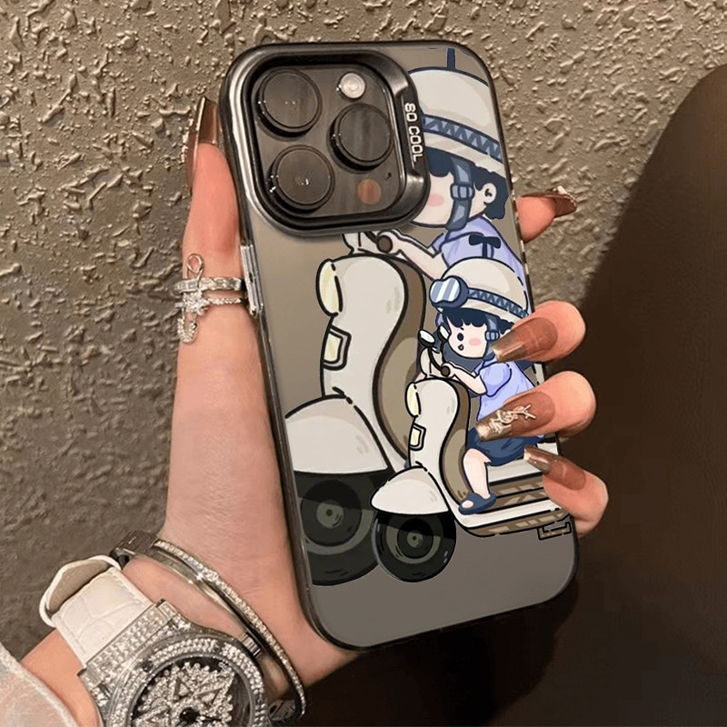 โทรศัพท์กรณียากกันกระแทกแ สำหรับ iPhone 13 12 14 15 Pro Max XR X Plus XS SE 7 8 เคสไอโฟน11 เด็กนักขี่จักรยาน
