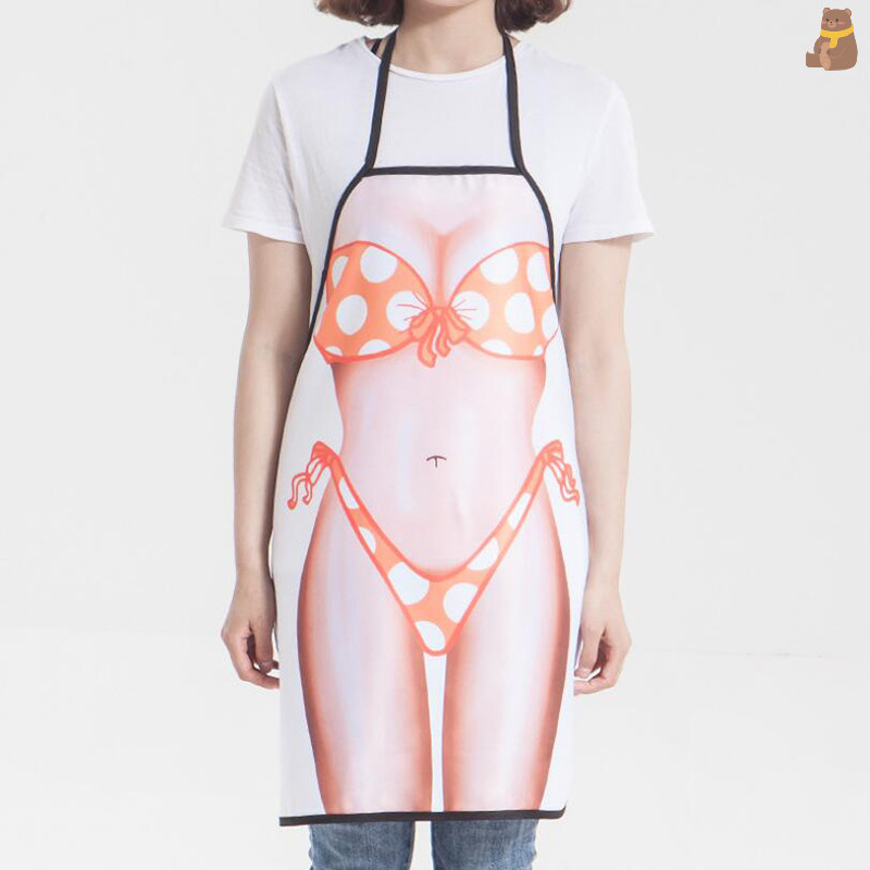 [TA] ผ้ากันเปื้อนครัวชายกล้ามเนื้อตลกเซ็กซี่ผู้หญิงทําอาหาร Pinafore เครื่องมือทําความสะอาดบ้าน TH