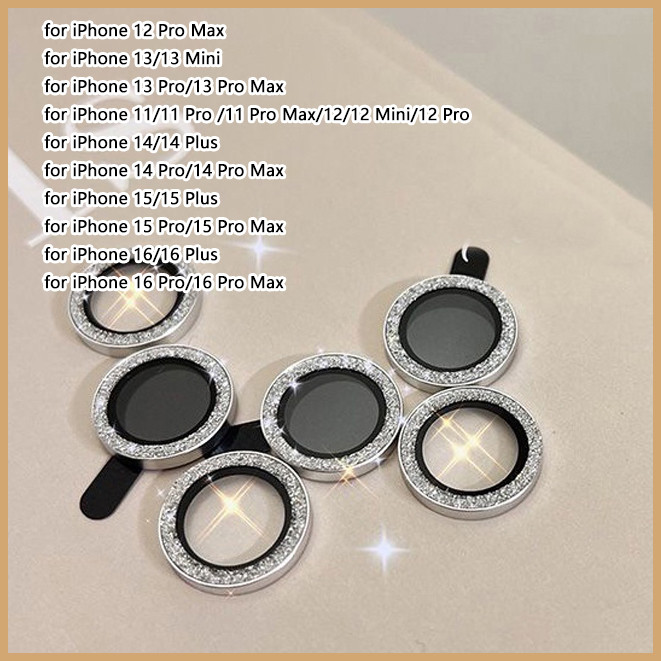 ฟิล์มกล้องสำหรับ for iPhone 16 11 12 13 14 15 Pro Max 12 13 Mini 15 Plus ครอบเลนส์ครอบเลนส์ครอบเลนส์เลนส์โลหะติดกล้อง