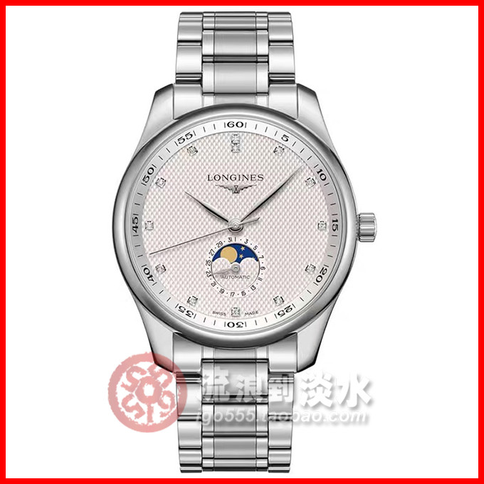 Longines Longines Longines Master Moon Phase นาฬิกาผู้ชายกลไกอัตโนมัติ L2.919.4.77.6 L2.919.4.78.6